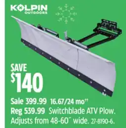 Canadian Tire Kolpin Switchblade ATV Plow offer