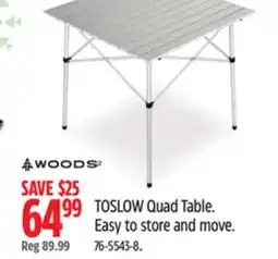 Canadian Tire Woods TOSLOW Quad Table offer
