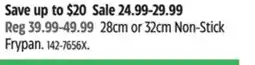 Canadian Tire Vida De PADERNO 28cm or 32cm Non-Stick Frypan offer