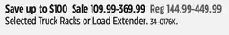 Canadian Tire Selected Truck Racks or Load Extender offer