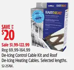 Canadian Tire Easyheat De-Icing Control Cable Kit and Roof De-Icing Heating Cables offer