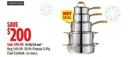 Canadian Tire Lagostina 10-Pc Finezza 5-Ply Clad Cookset offer