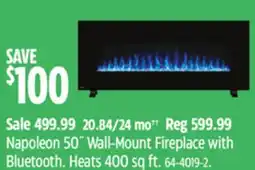Canadian Tire Napoleon 50˝ Wall-Mount Fireplace with Bluetooth offer