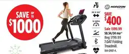 Canadian Tire Horizon Fitness 7.0AT Folding Treadmill offer