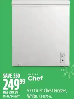 Canadian Tire Master Chef 5.0 Cu-Ft Chest Freezer, White offer
