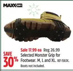 Canadian Tire Maxxdry Selected Monster Grip for Footwear offer