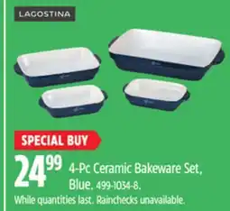 Canadian Tire Lagostina 4-Pc Ceramic Bakeware Set offer