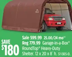 Canadian Tire Shelterlogic Garage-in-a-Box RoundTop Heavy-Duty Shelter 12 x 20 x 8´ h offer
