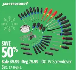 Canadian Tire Mastercraft 100-Pc Screwdriver Set offer