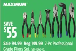 Canadian Tire MAXIMUM 7-Pc Professional Grade Pliers Set offer