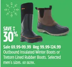 Canadian Tire Outbound Insulated Winter Boots or Tretorn Lined Rubber Boots offer