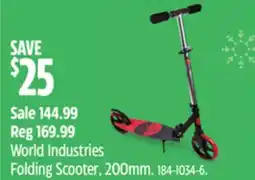Canadian Tire World Industries Folding Scooter, 200mm offer