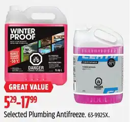 Canadian Tire Selected Plumbing Antifreeze offer