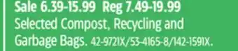Canadian Tire Selected Compost, Recycling and Garbage Bags offer