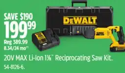 Canadian Tire DEWALT 20V MAX Li-Ion 11⁄8˝ Reciprocating Saw Kit offer