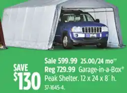 Canadian Tire Garage-in-a-Box Peak Shelter offer