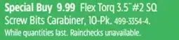 Canadian Tire Flex Torq 3.5˝#2 SQ Screw Bits Carabiner, 10-Pk offer