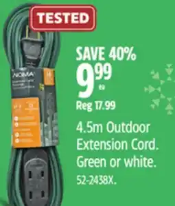 Canadian Tire Noma 4.5m Outdoor Extension Cord offer