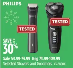 Canadian Tire Philips Selected Shavers and Groomers offer