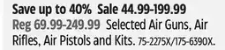 Canadian Tire Selected Air Guns, Air Rifles, Air Pistols and Kits offer