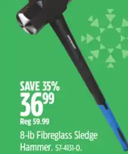 Canadian Tire Mastercraft 8-lb Fibreglass Sledge Hammer offer