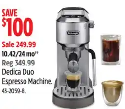 Canadian Tire De'Longhi Dedica Duo Espresso Machine offer
