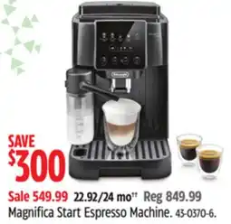 Canadian Tire DeLonghi Magnifica Start Espresso Machine offer