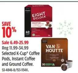Canadian Tire Keurig Selected K-Cup Coffee Pods, Instant Coffee and Ground Coffee offer
