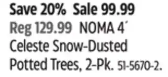 Canadian Tire NOMA 4´ Celeste Snow-Dusted Potted Trees, 2-Pk offer