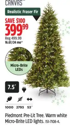 Canadian Tire CANVAS Piedmont Pre-Lit Tree offer