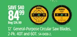 Canadian Tire Dewalt 12˝ General-Purpose Circular Saw Blades, 2-Pk offer