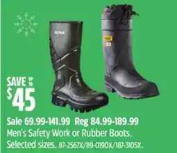 Canadian Tire Stanley Men's Safety Work or Rubber Boots offer