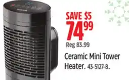 Canadian Tire Honeywell Ceramic Mini Tower Heater offer