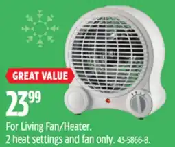 Canadian Tire Heater. 2 heat settings and fan only offer