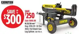 Canadian Tire Champion 32-Ton 301cc Full-Beam Gas Log Splitter offer