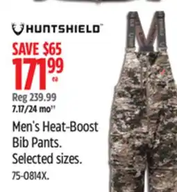 Canadian Tire Men's Heat-Boost Bib Pants offer