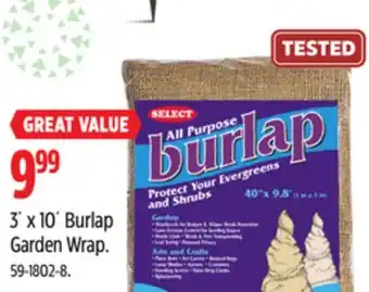 Canadian Tire Burlap ´ x 10´ Burlap Garden Wrap offer