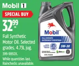 Canadian Tire Full Synthetic Motor Oil. Selected grades. 4.73L jug offer