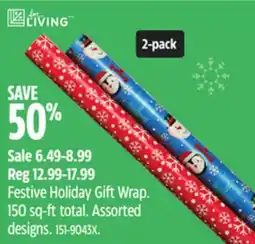 Canadian Tire Festive Holiday Gift Wrap. 150 sq-ft total offer