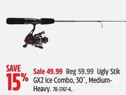 Canadian Tire Ugly Stik GX2 Ice Combo, 30˝, Medium- Heavy offer