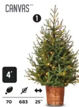Canadian Tire CANVAS Pre-Lit Upswept Spruce Potted Tree offer