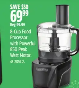 Canadian Tire BLACK + DECKER 8-Cup Food Processor with Powerful 850 Peak Watt Motor offer