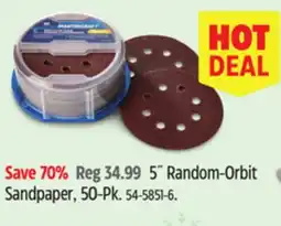 Canadian Tire 5˝ Random-Orbit Sandpaper, 50-Pk offer
