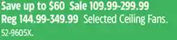 Canadian Tire NOMA Selected Ceiling Fans offer