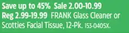 Canadian Tire Scotties FRANK Glass Cleaner or Scotties Facial Tissue offer