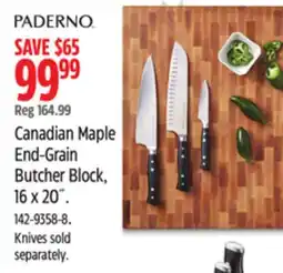 Canadian Tire PADERNO Canadian Maple End-Grain Butcher Block, 16 x 20˝ offer