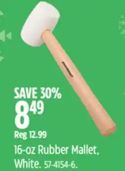 Canadian Tire Mastercraft 16-oz Rubber Mallet, White offer