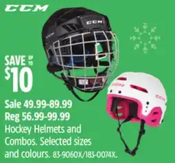 Canadian Tire CCM Hockey Helmets and Combos offer