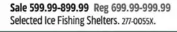 Canadian Tire Clam Selected Ice Fishing Shelters offer