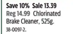 Canadian Tire MotoMaster Chlorinated Brake Cleaner, 525g offer